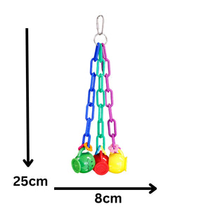 3 Cutie Mugs On Plastic Chains Bird Toy
