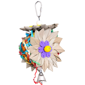 3 Palm Leaf Flowers Bird Toy