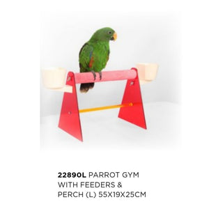 Parrot Gym with Feeders and Perch