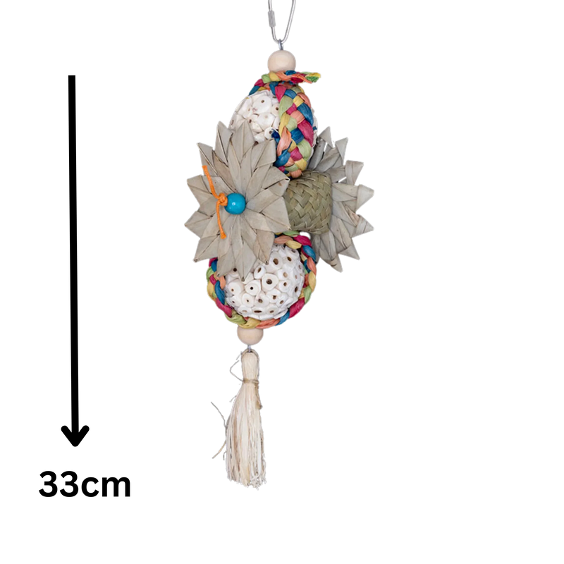 Balsa Balls with Palm Flowers Bird Toy