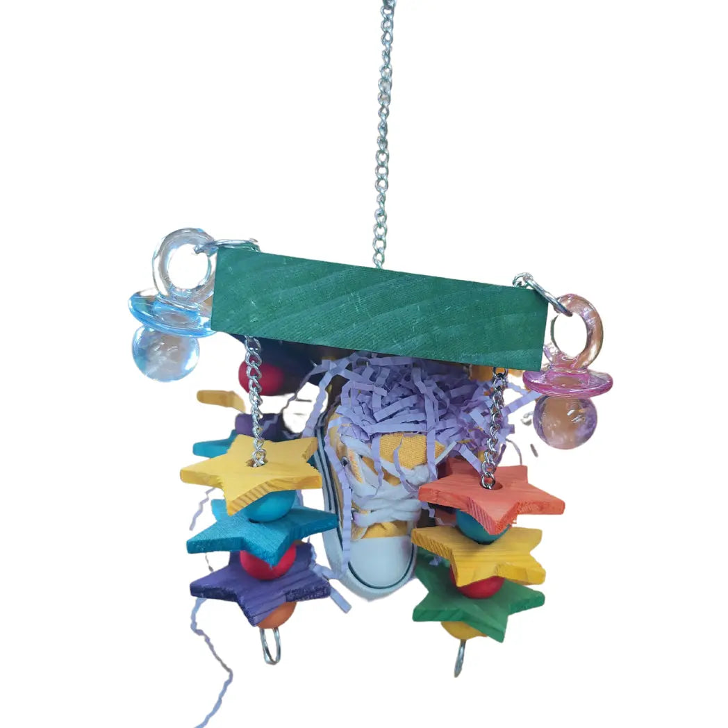 Block with Shoe and Stars Bird Toy