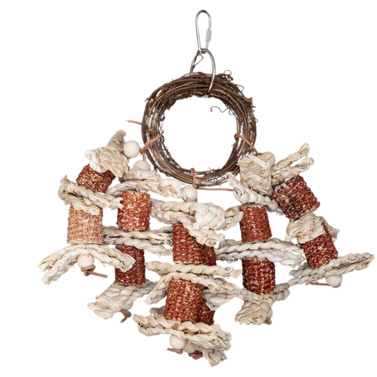 Cane Ring and Corn Husks Bird Toy