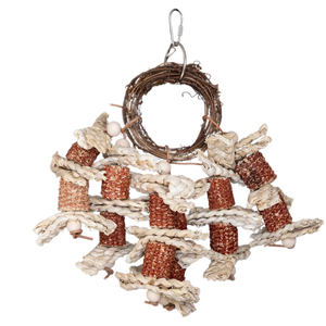 Cane Ring and Corn Husks Bird Toy
