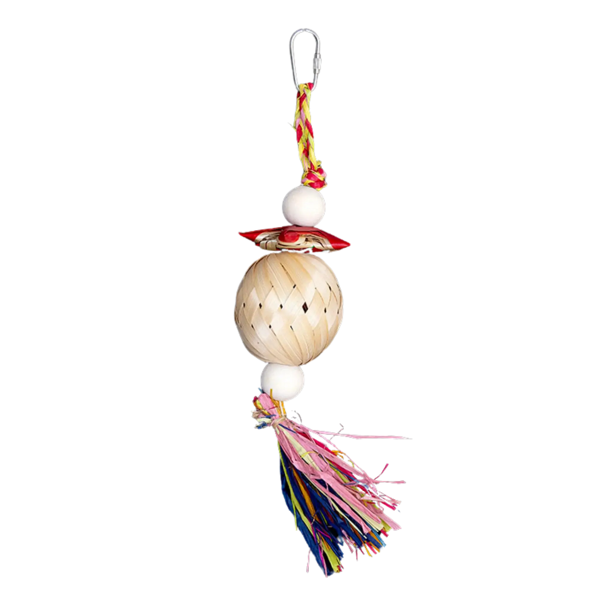 Cane Weave Ball with Tassels Bird Toy
