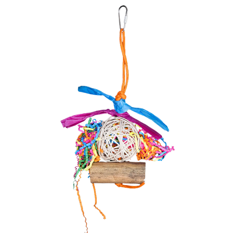 The Cutie Copter Bird Toy resembles a little helicopter with a wooden base, cane ball, and paper blades—all perfect for shredding fun! Ideal for small to medium-sized birds.

Height: 24 cm