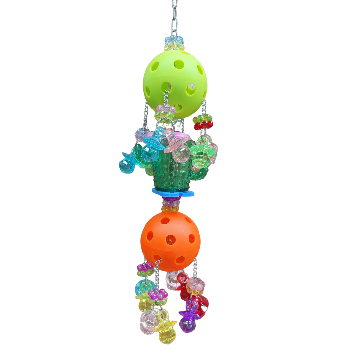 Cactus and Two Balls bird Toy