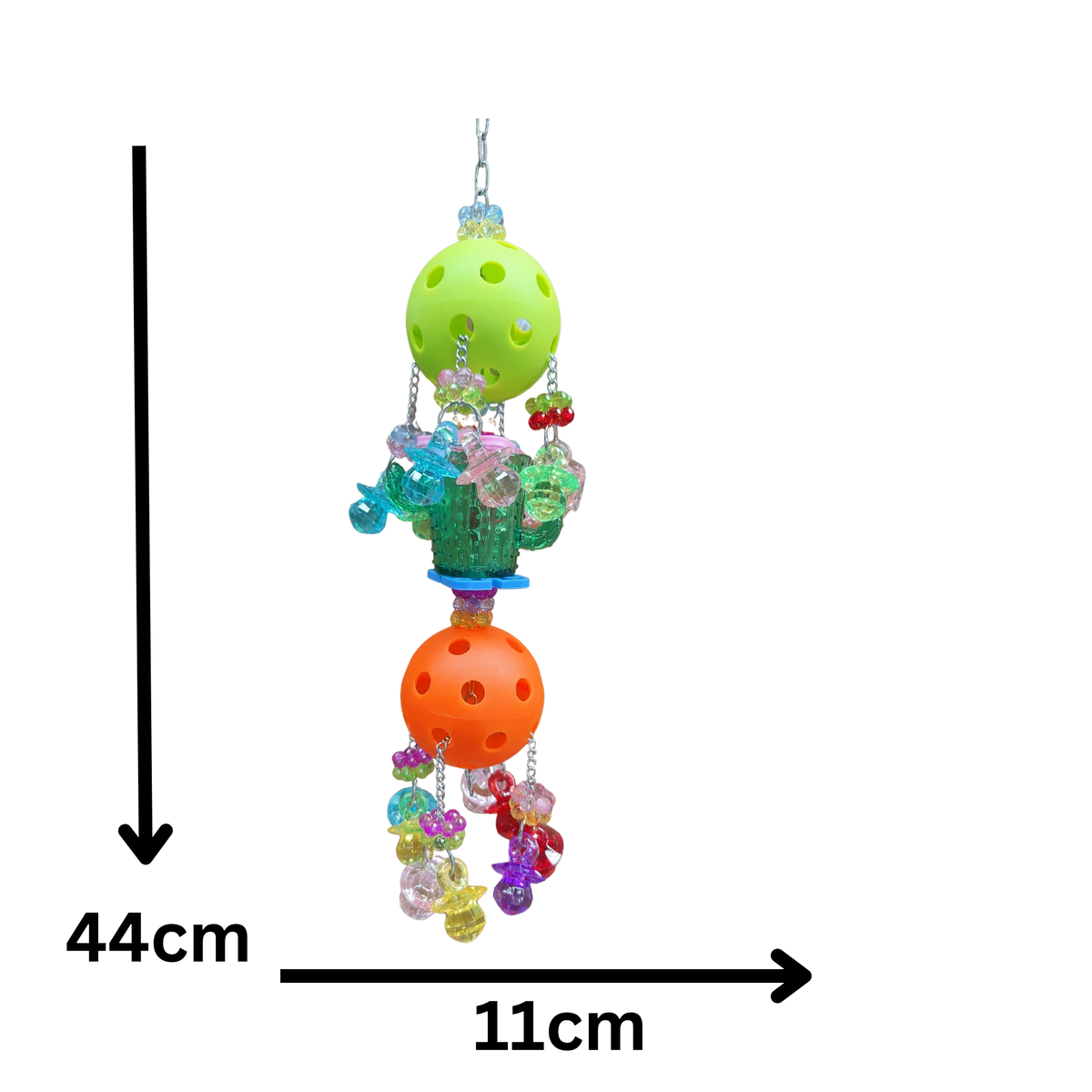 Cactus and Two Balls bird Toy