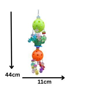 Cactus and Two Balls bird Toy