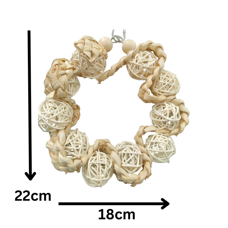 Cane Ball Weave Ring Bird Toy