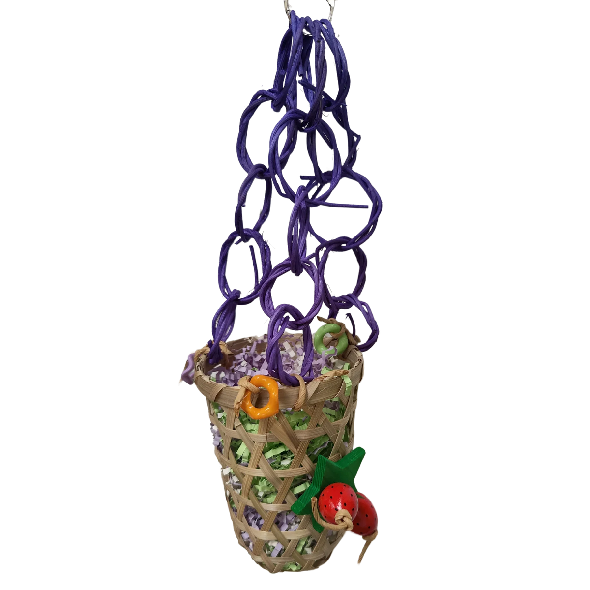 Strawberry Basket Hanging Bird Toy