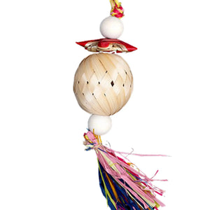 Cane Weave Ball with Tassels Bird Toy