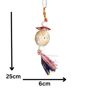 Cane Weave Ball with Tassels Bird Toy