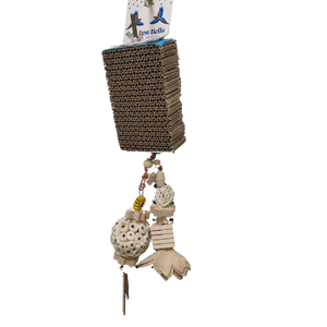 Cardboard Platform with Dangler Bird Toy