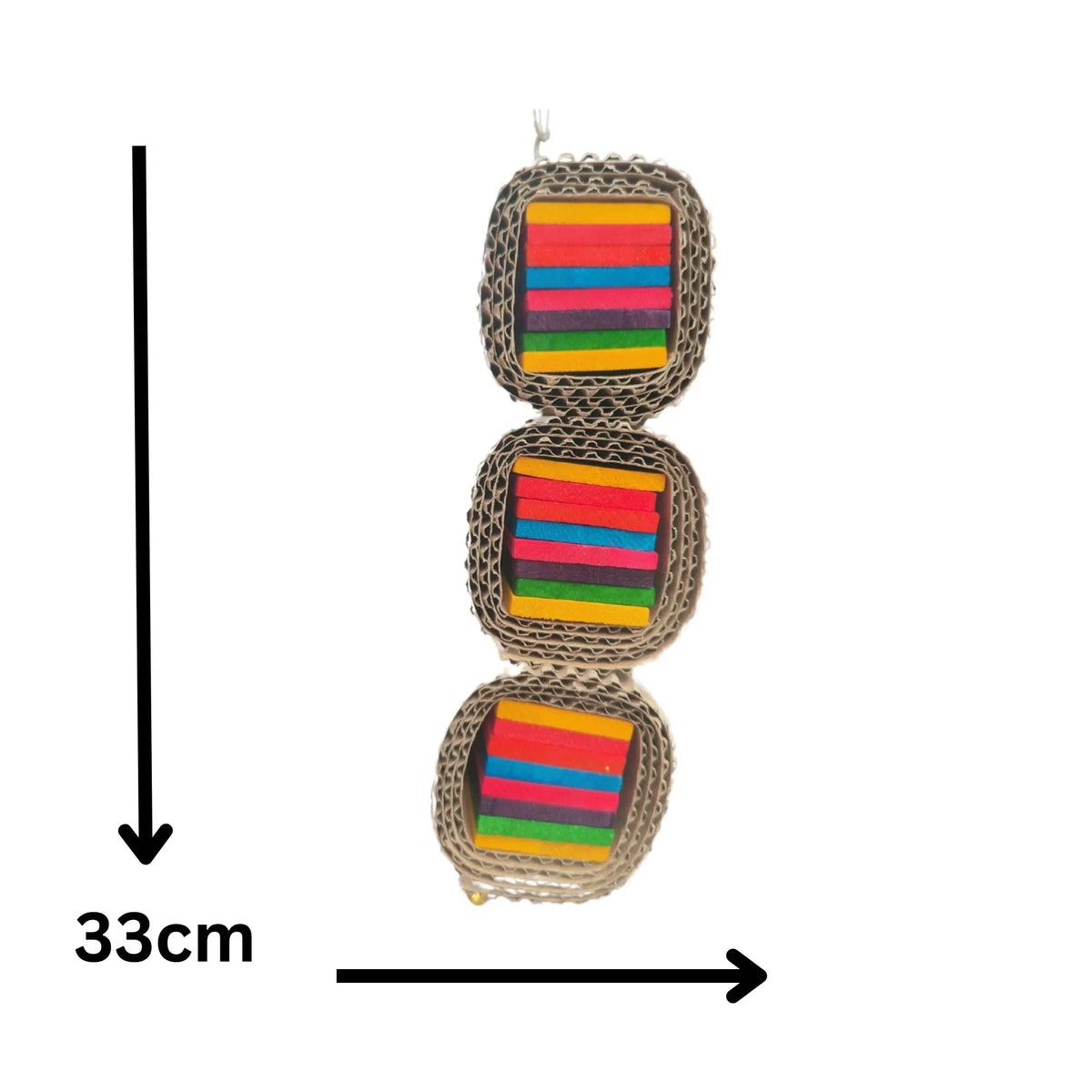 Cardboard Rolled Blocks Bird Toy
