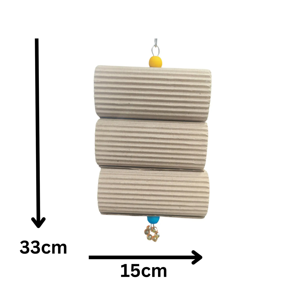 Cardboard Rolled Blocks Bird Toy