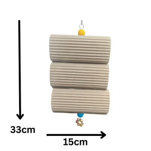 Cardboard Rolled Blocks Bird Toy