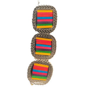 Cardboard Rolled Blocks Bird Toy