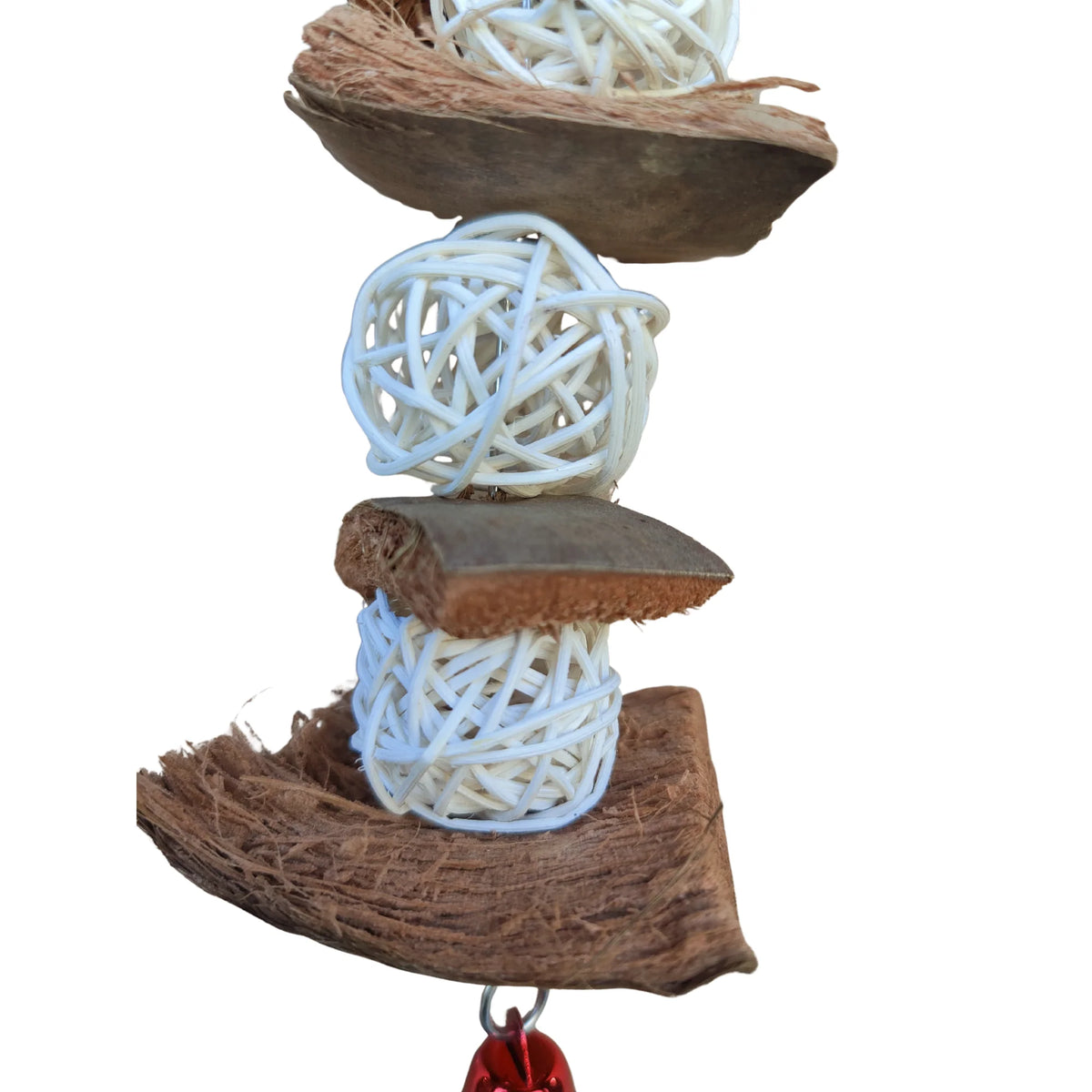 Coconut and Cane Ball Sandwhich Bird Toy