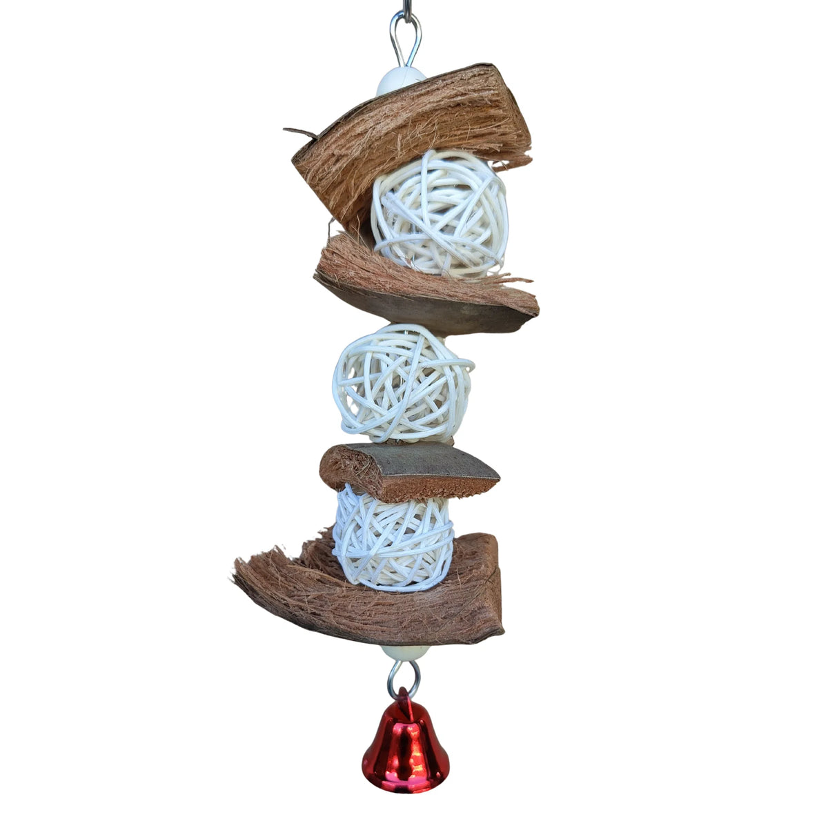 Coconut and Cane Ball Sandwhich Bird Toy