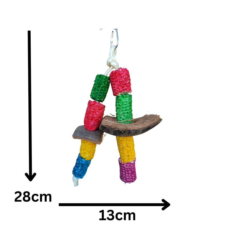 Coconuts Corn Husk Dangle Bird Toy