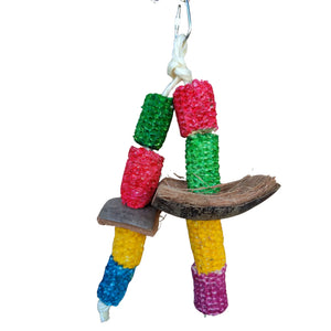 Coconuts Corn Husk Dangle Bird Toy