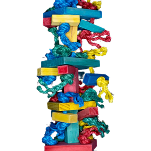Coloured Blocks and Sisal Bird Toy