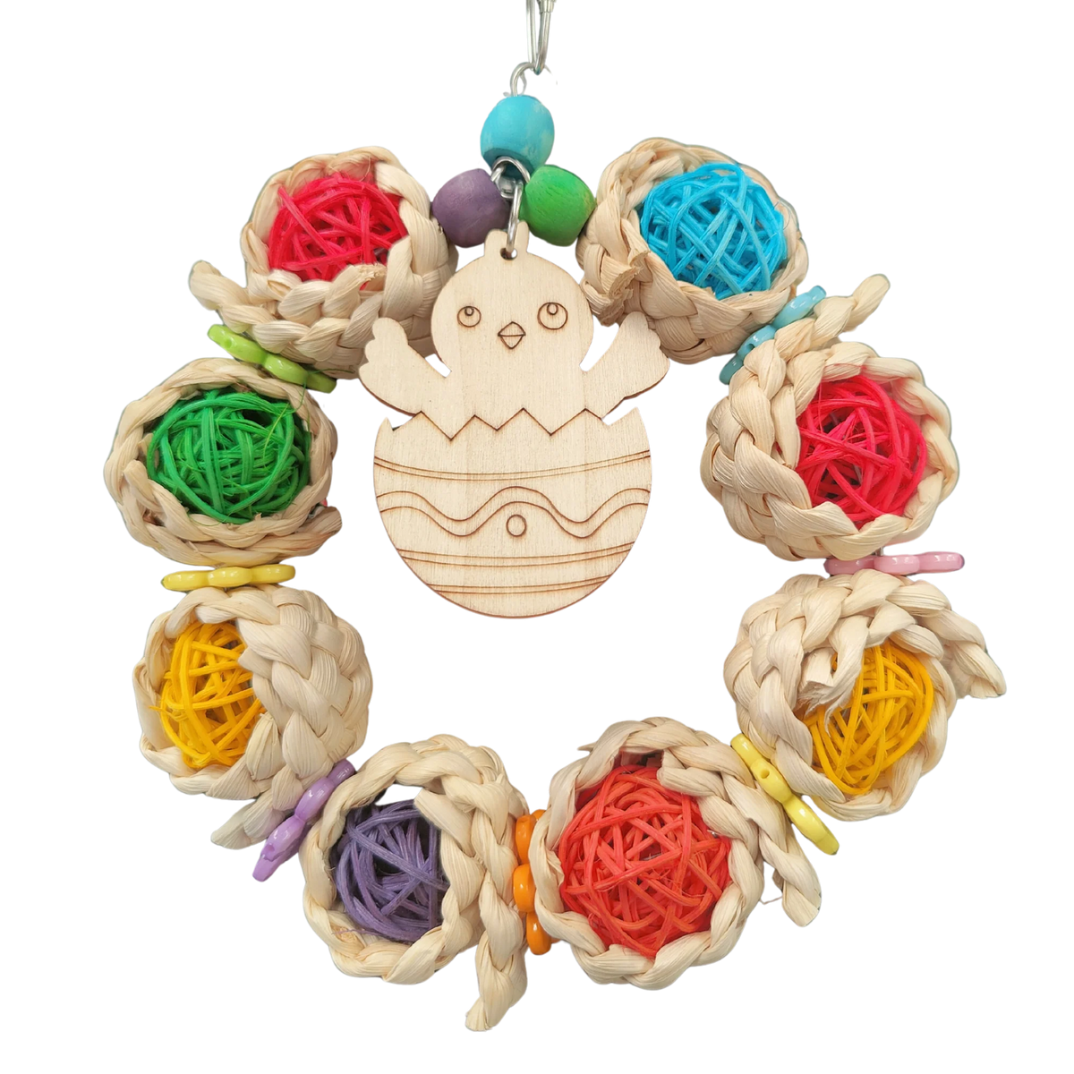 Coloured Chick Ring Bird Toy