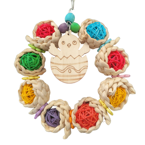 Coloured Chick Ring Bird Toy