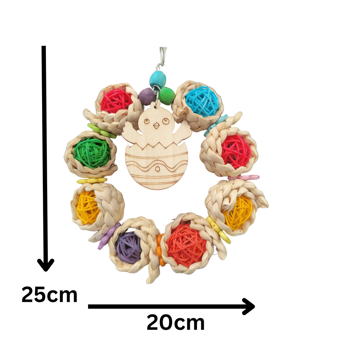 Coloured Chick Ring Bird Toy