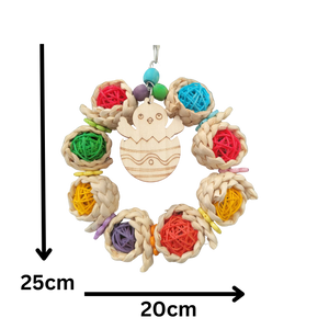 Coloured Chick Ring Bird Toy