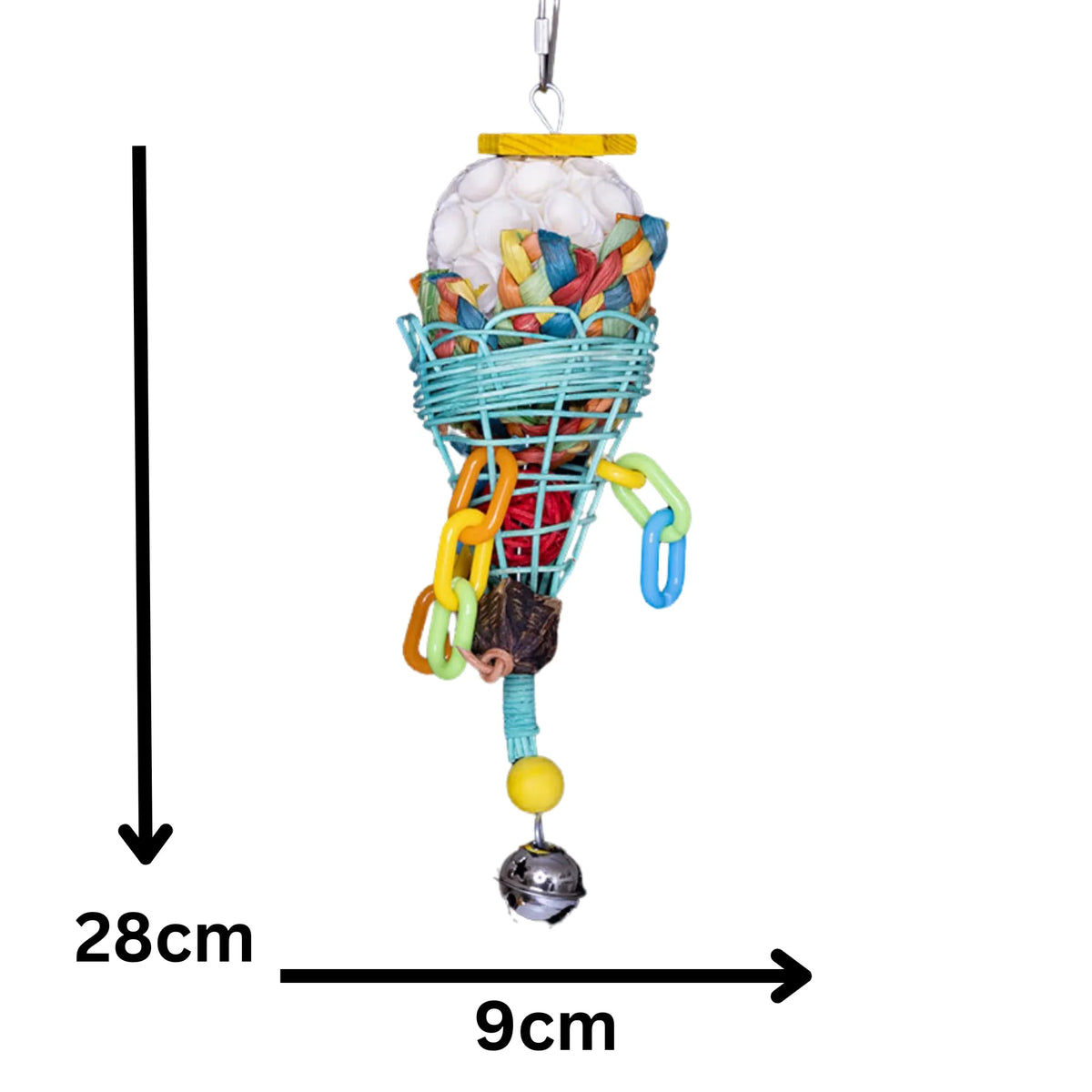 Coloured Cone Bird Toy
