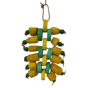 Coloured Corn Husks Bird Toy