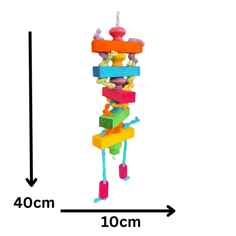 Coloured Door Knob Tower Bird Toy