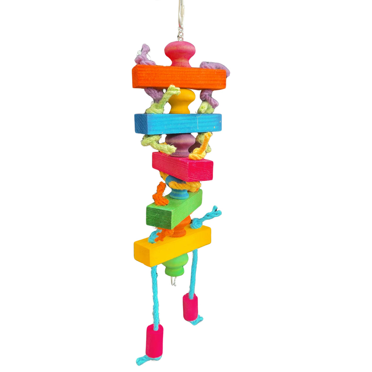 Coloured Door Knob Tower Bird Toy