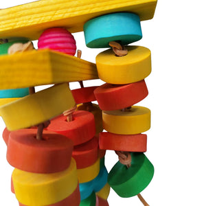 Coloured Wood Rings Bird Toy