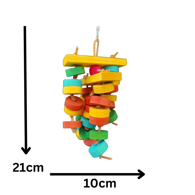 Coloured Wood Rings Bird Toy