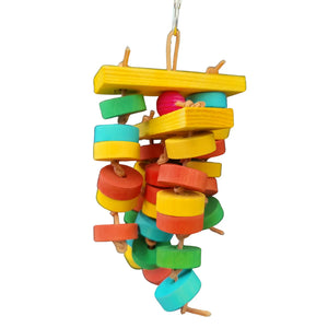 Coloured Wood Rings Bird Toy