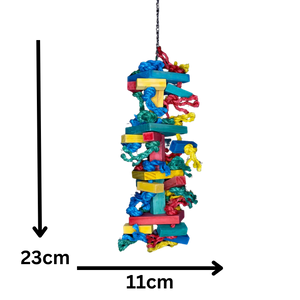 Coloured Blocks and Sisal Bird Toy