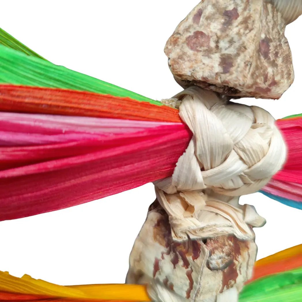 Colouful Shredable Bird Toy with Mahogony Pieces