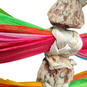 Colouful Shredable Bird Toy with Mahogony Pieces