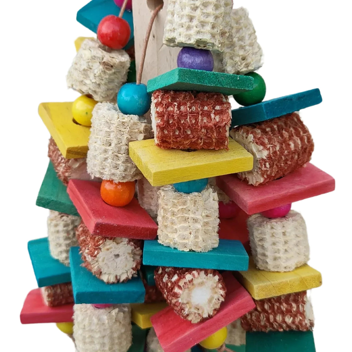 Corn Husks and Wood Slats Bird Toy