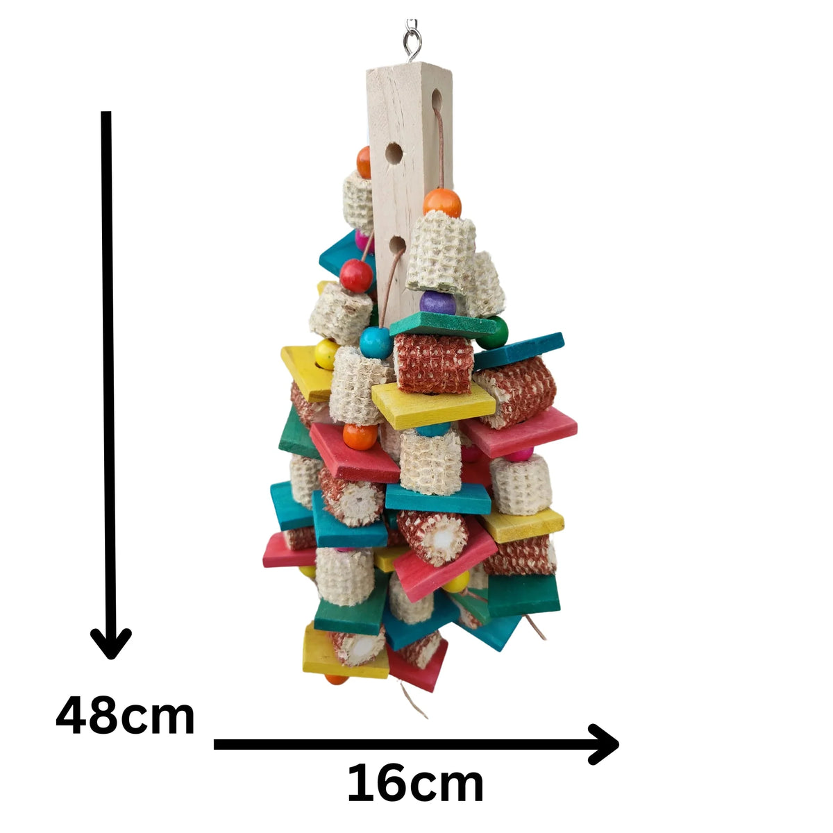 Corn Husks and Wood Slats Bird Toy