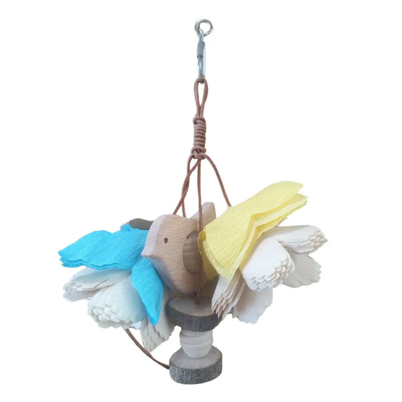 all natural material made to make the bird toy look like a cute bird