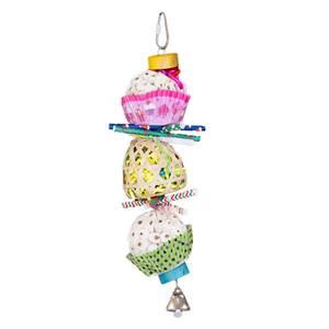 Double Cup Cake Sola Balls with Centre Cane Weave Ball Bird Toy