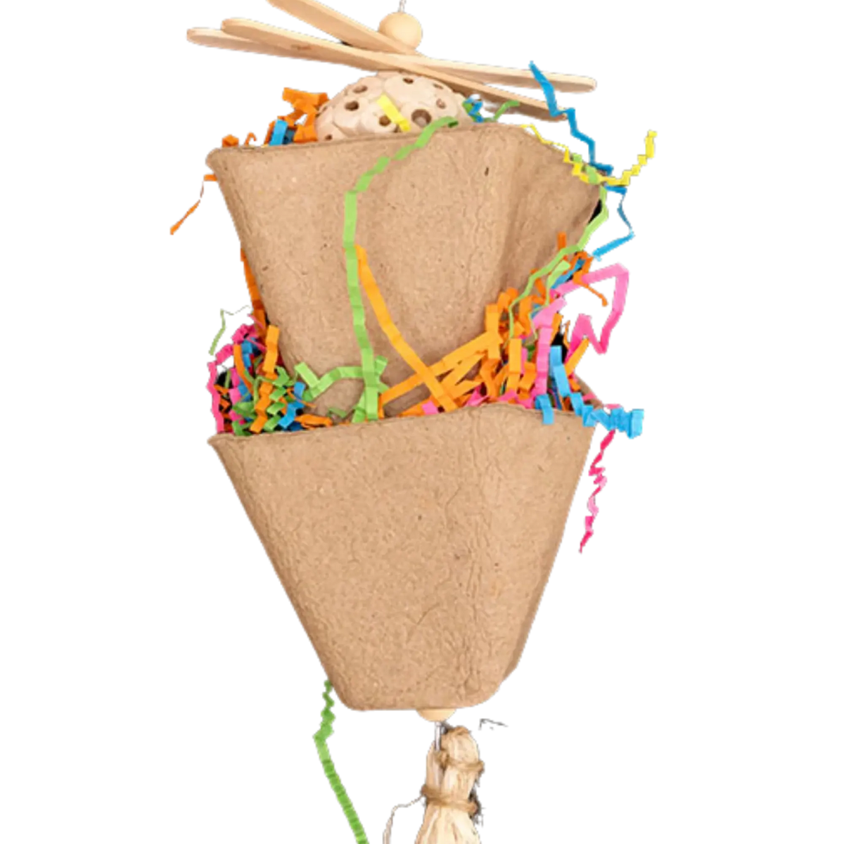 Double Cardboard Cups Bird Toy