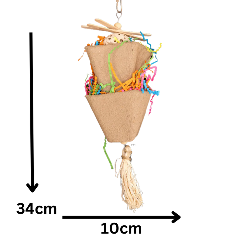 Double Cardboard Cups Bird Toy