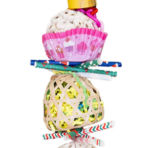 Double Cup Cake Sola Balls with Centre Cane Weave Ball Bird Toy