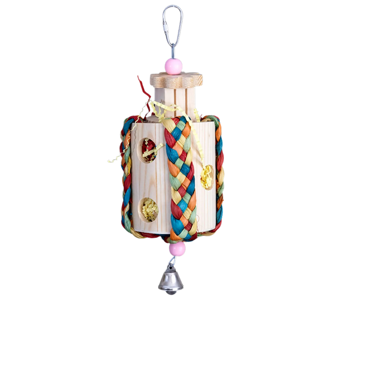 Filled Wood Roll Bird Toy