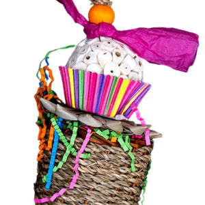Filled Basket with Sola Ball Cup Cake Bird Toy