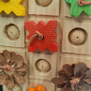 Wood Flower Block Bird Toy